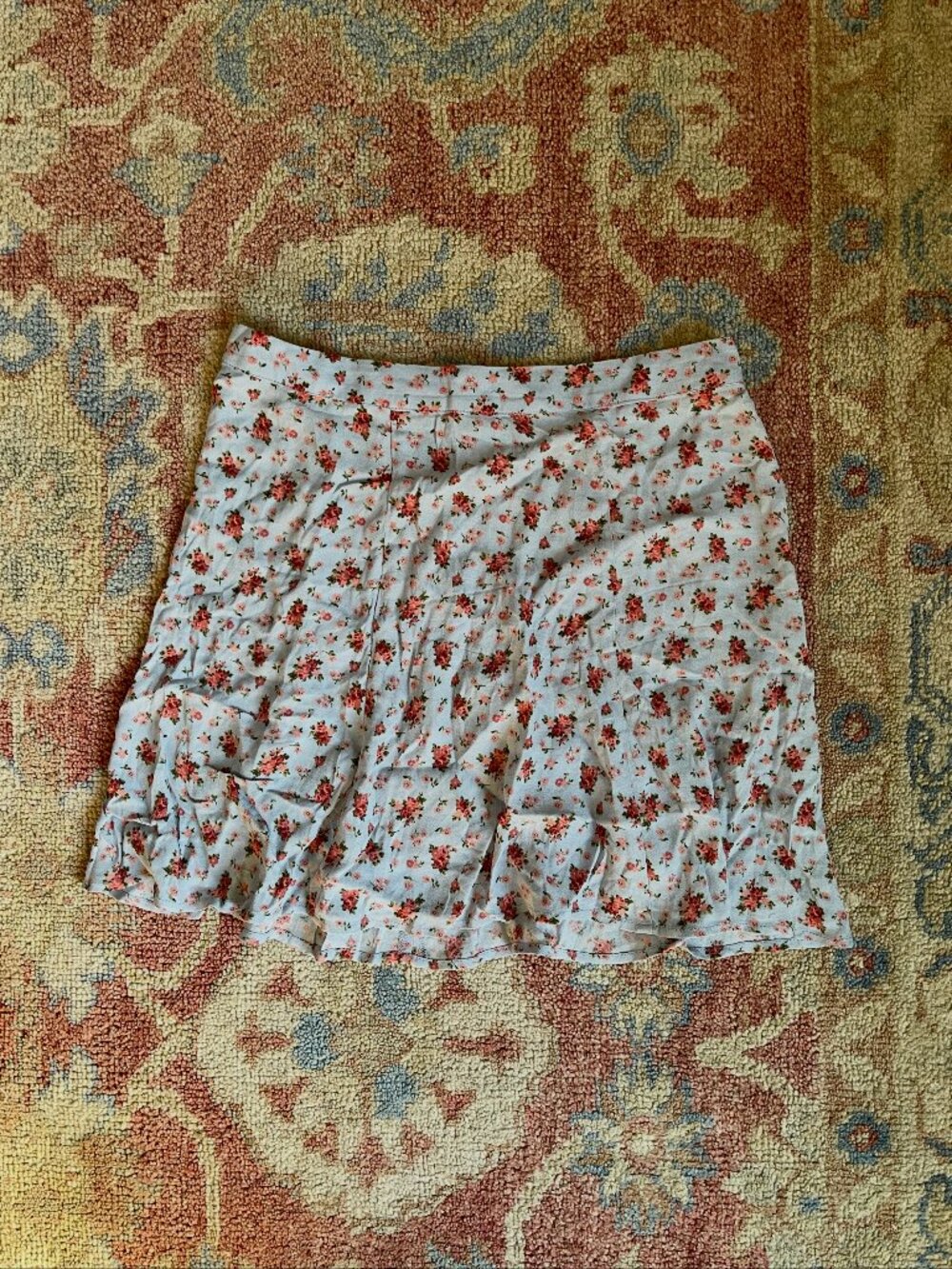 Reformation Blue Floral Mini Skirt — Size 8